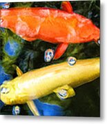 Two Koi Cruising Metal Print