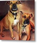 Two Pit Bull Terriers Metal Print