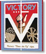 Victory Sign Diptych Metal Print