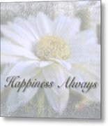 Wedding Happiness Greeting Card - White Gerbera Daisy Metal Print