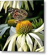 White Cone Flower With Angel Metal Print
