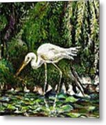 White Heron Metal Print