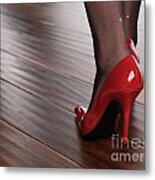 Woman in Red High Heels Walking on Hardwood Floor Photograph by Maxim ...