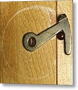 Worn Latch #texture #wood #metal #latch Metal Print