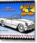 Year-by-year 1953 Corvette Metal Print