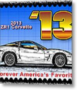 Year-by-year 2013 Zr1 Corvette Metal Print