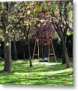 Yellow Swingset Metal Print