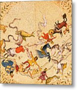 Zodiac Signs From Indian Manuscript Metal Print