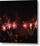 Fire Works Show Stippled Paint France 2 Metal Print