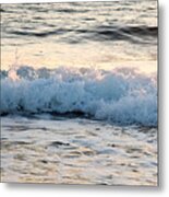 Sea Waves Late In The Evening Metal Print