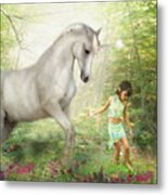 Stella And The Unicorn Metal Print