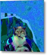 007 The Under Covers Cat Metal Print