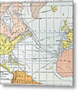 Map: Atlantic Voyages #0096007 Metal Print