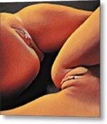 0886s-hb-tr Explicit Watercolor Of Two Women Vulva To Vulva Metal Print