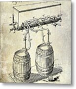 1900 Beer Keg System Patent Metal Print