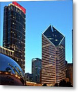 A View From Millenium Park At Dusk Metal Print
