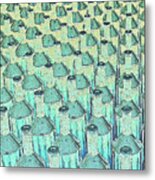 Abstract Green Glass Bottles #1 Metal Print