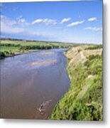 Aerial View Of Niobrara River In Nebraska Sand Hills #1 Metal Print