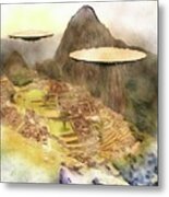 Alien Ufos Over Machu Picchu #1 Metal Print