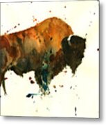 American Buffalo Watercolor #1 Metal Print