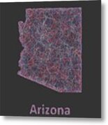 Arizona Line Art Map #1 Metal Print