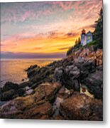 Bass Harbor Light At Sunset #2 Metal Print