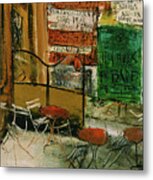 Cafe Terrace With Posters #1 Metal Print