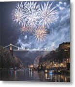 Clifton Suspension Bridge Fireworks #1 Metal Print