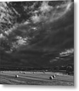 Dark Clouds Over Hay Field #1 Metal Print