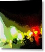 Drenched Night City Lights #1 Metal Print