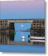 Full Moon Moonrise At The Cribstone Bridge #2 Metal Print