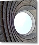 Industrial Decay Inside Cooling Tower Of Electrical Power Plant  #1 Metal Print