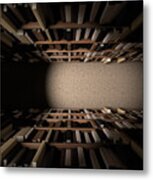 Library Bookshelf Aisle #1 Metal Print