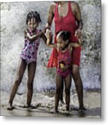 Madonna With Two Daughters Metal Print