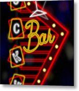 Nightclub Sign Luckys Bar #1 Metal Print