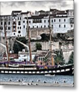 Old Port Mahon And Italian Sail Training Vessel Palinuro Hdr #1 Metal Print