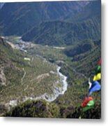 Prayer Flags In The Himalaya Mountains, Annapurna Region, Nepal #1 Metal Print