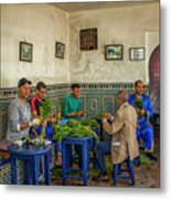 Preparing Mintleaves For Tea Metal Print