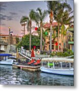 Sunset In Naples Canal Metal Print