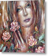 Sad Venus In A Rose Garden 060609 #1 Metal Print