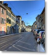 Street In Old Carouge City, Geneva, Switzerland #1 Metal Print