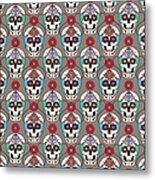 Sugar Skulls Pattern 2 Metal Print