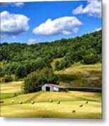 Summer Morning Hay Field #1 Metal Print