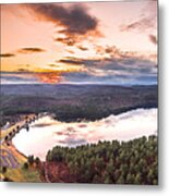 Sunset At Saville Dam - Barkhamsted Reservoir Connecticut #1 Metal Print