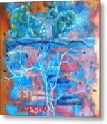 Tree Dusk Painting In Acrylic #2 Metal Print