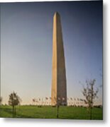 Washington Dc Memorial Tower Monument At Sunset  #1 Metal Print