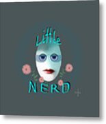 1283 - Little Nerd Tshirt Design Metal Print