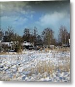 Outskirts Of A Small Town.in W Inter.. Metal Print