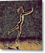 1302s-zak Naked Dancers Leap Nudes In The Style Of Antonio Bravo Metal Print