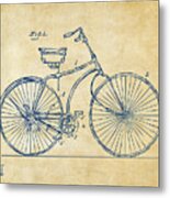 1890 Bicycle Patent Minimal - Vintage Metal Print